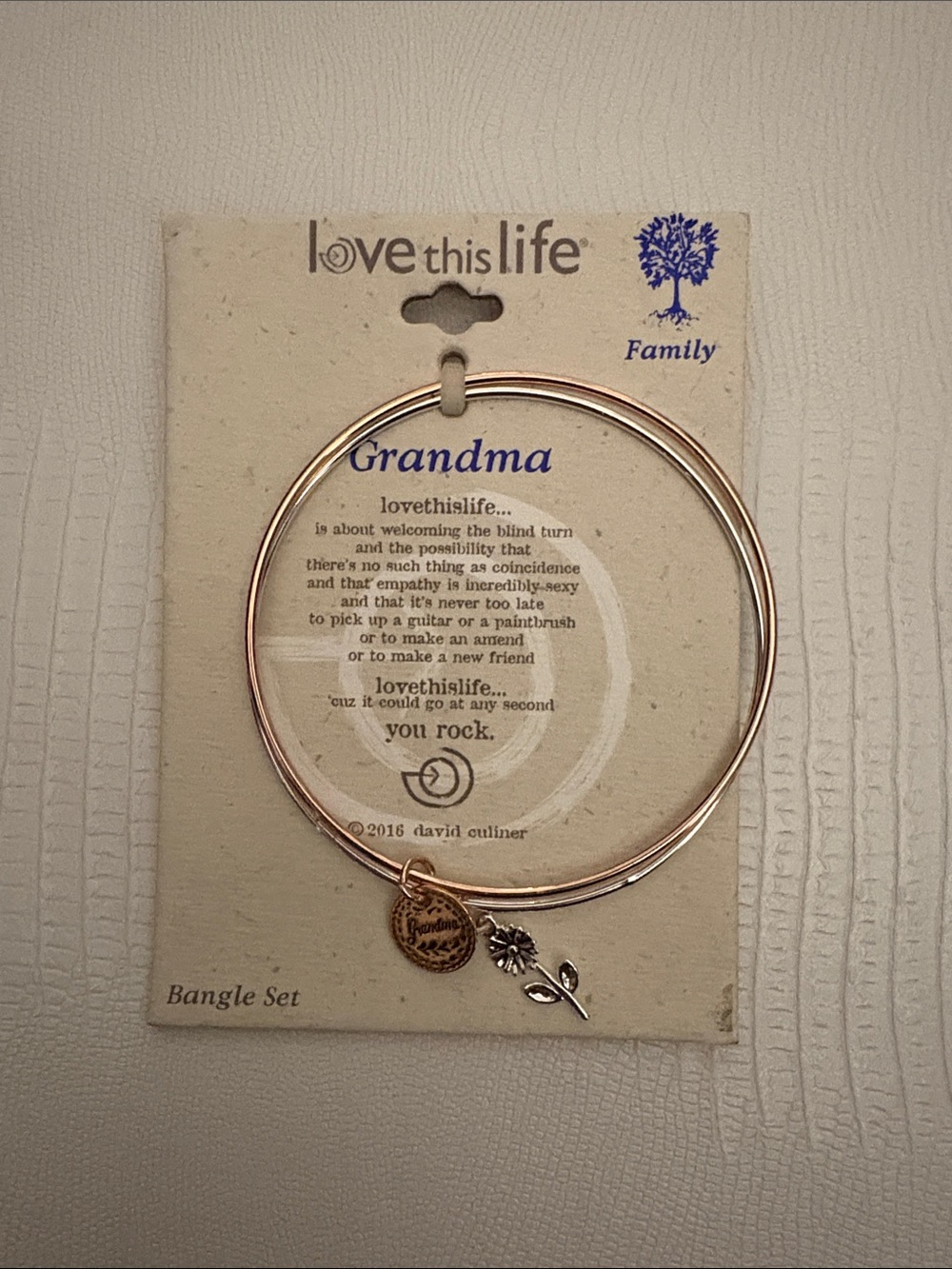 Love This Life Grandma Rose Gold Bangle Set